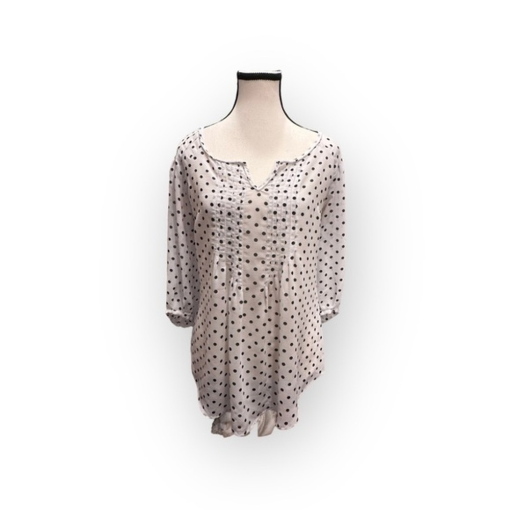 Women’s Dynamite Polka Dot Pleated Top Small